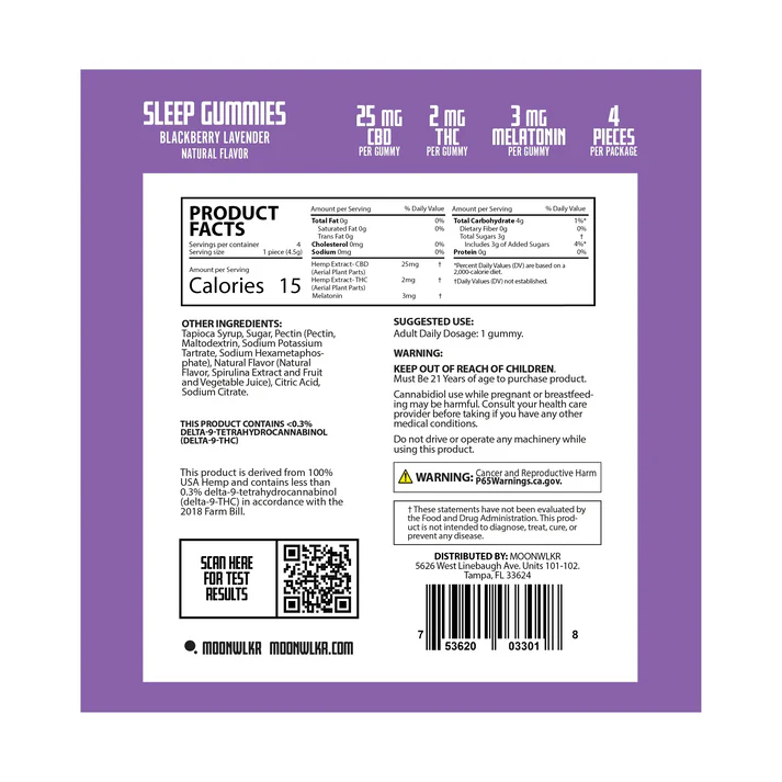 MOON WLKR Melatonin Sleep Gummies THC - Image 2